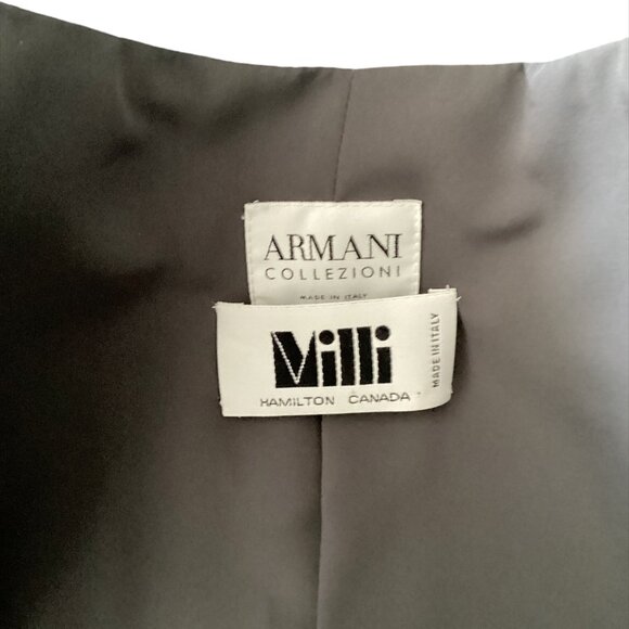 VINTAGE ARMANI COLLEZIONI 100% Virgin Wool 2-PC Grey Pinstripe Pant Suit, Sz 6 - Picture 14 of 14